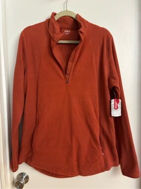 bcg junior girls Quarter-Zip Fleece Pullover - Rust Orange